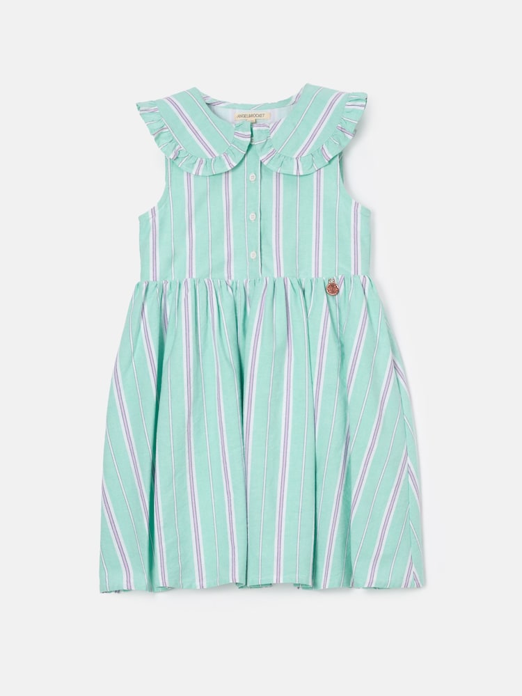 Angel & Rocket Light Green Jessie Stripe Button Through Dress - Image 1 of 6