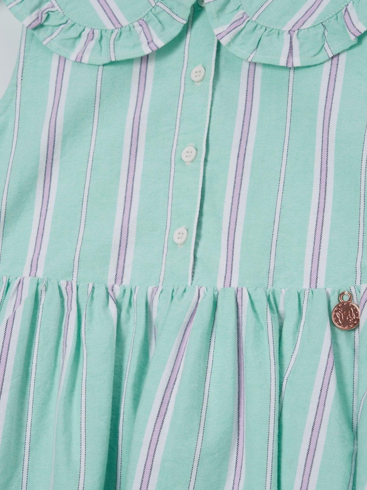 Angel & Rocket Light Green Jessie Stripe Button Through Dress - Image 6 of 6
