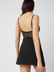 Black Microfibre And Lace Slip - Image 2 of 6