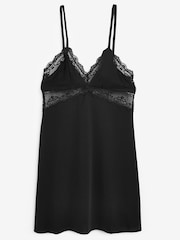 Black Microfibre And Lace Slip - Image 5 of 6