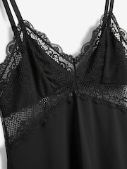 Black Microfibre And Lace Slip - Image 6 of 6