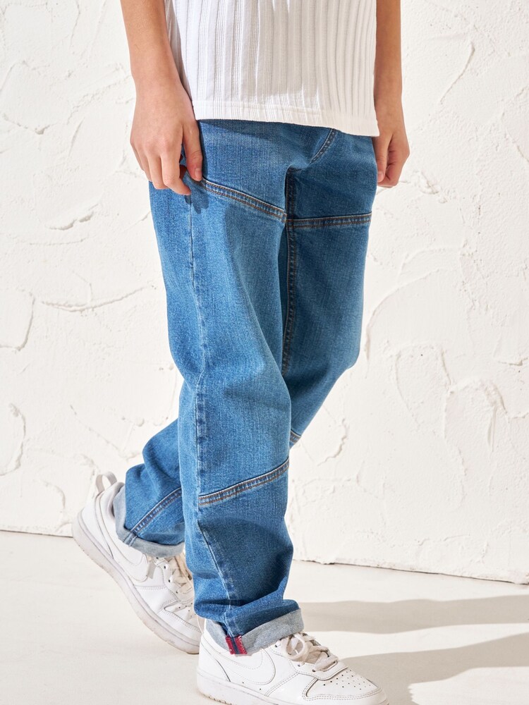 Angel & Rocket Blue Roman Washed Denim Biker Jeans - Image 1 of 6