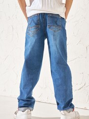 Angel & Rocket Blue Roman Washed Denim Biker Jeans - Image 2 of 6