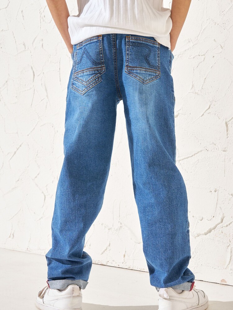 Angel & Rocket Blue Roman Washed Denim Biker Jeans - Image 2 of 6