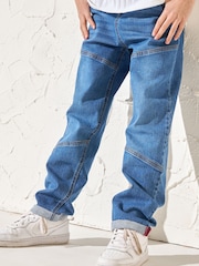 Angel & Rocket Blue Roman Washed Denim Biker Jeans - Image 3 of 6