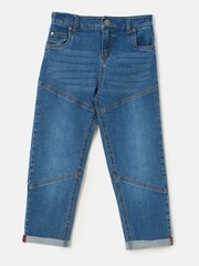 Angel & Rocket Blue Roman Washed Denim Biker Jeans - Image 4 of 6