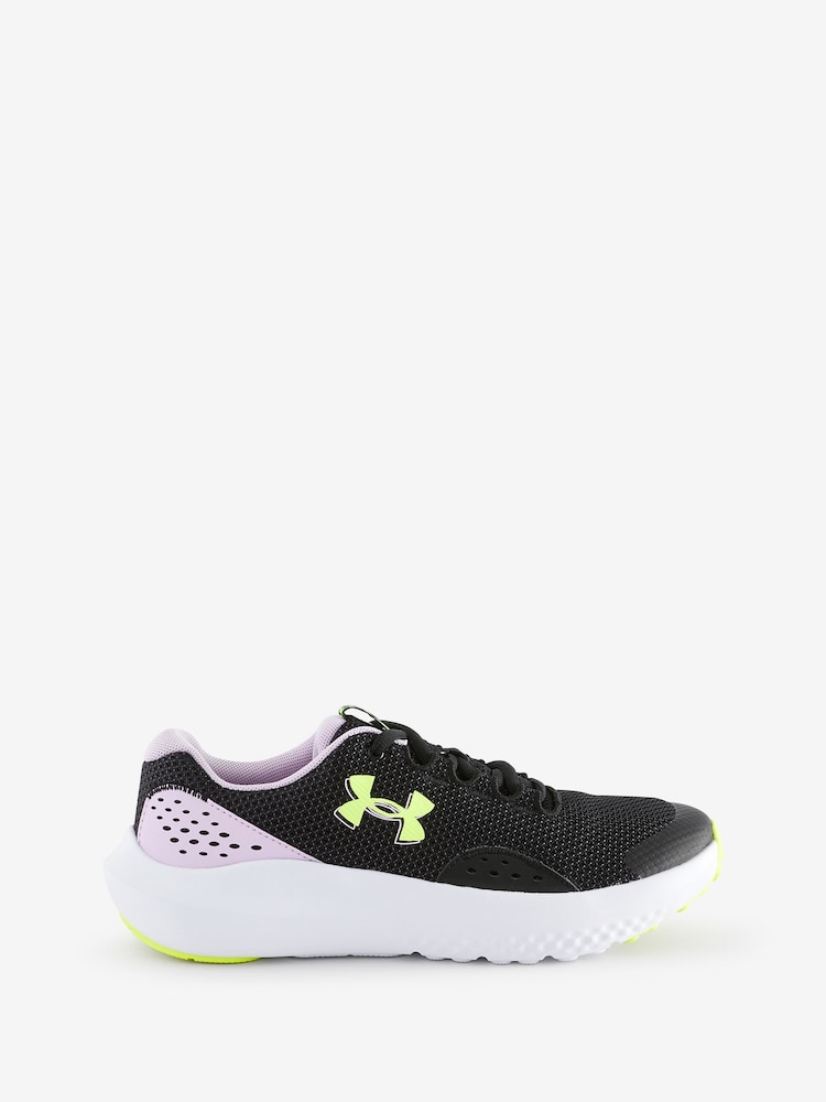 Under Armour Black/Pink Surge 4 Trainers - Image 1 of 5