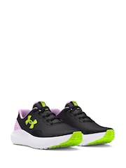 Under Armour Black/Pink Surge 4 Trainers - Image 3 of 5