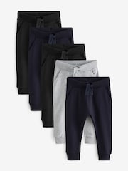 Black/Navy/Grey Joggers 5 Pack (3mths-7yrs) - Image 1 of 8