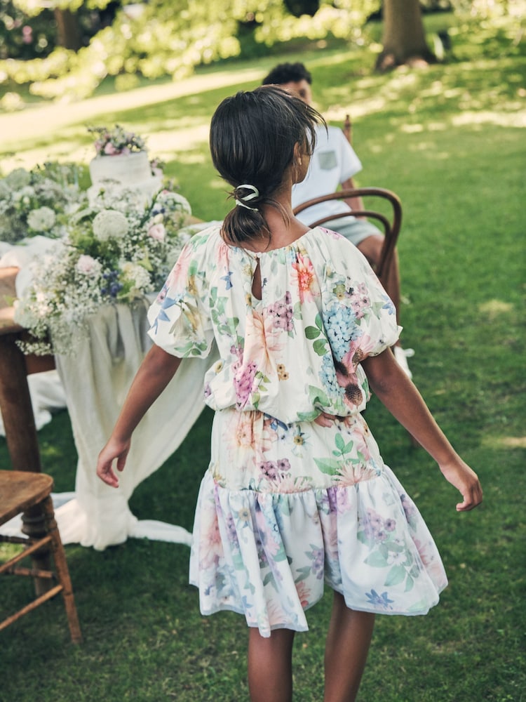 Angel & Rocket Cream Perla Layered Print Skirt - Image 1 of 7 Angel & Rocket Cream Perla Layered Print Skirt - Image 1 of 7