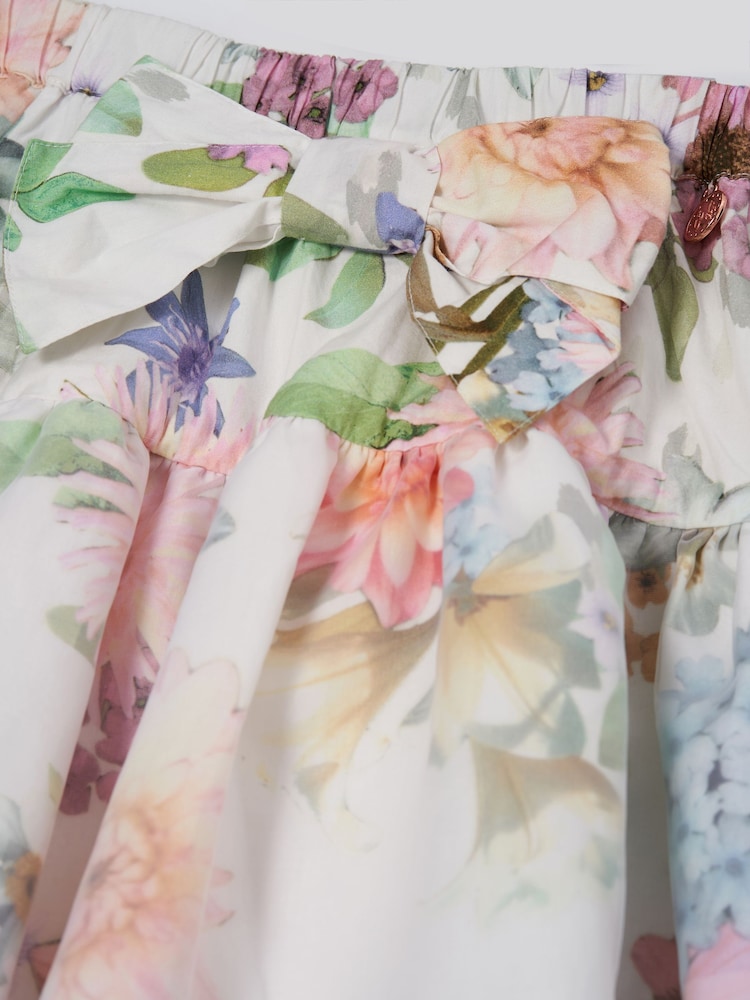 Angel & Rocket Cream Perla Layered Print Skirt - Image 7 of 7 Angel & Rocket Cream Perla Layered Print Skirt - Image 7 of 7
