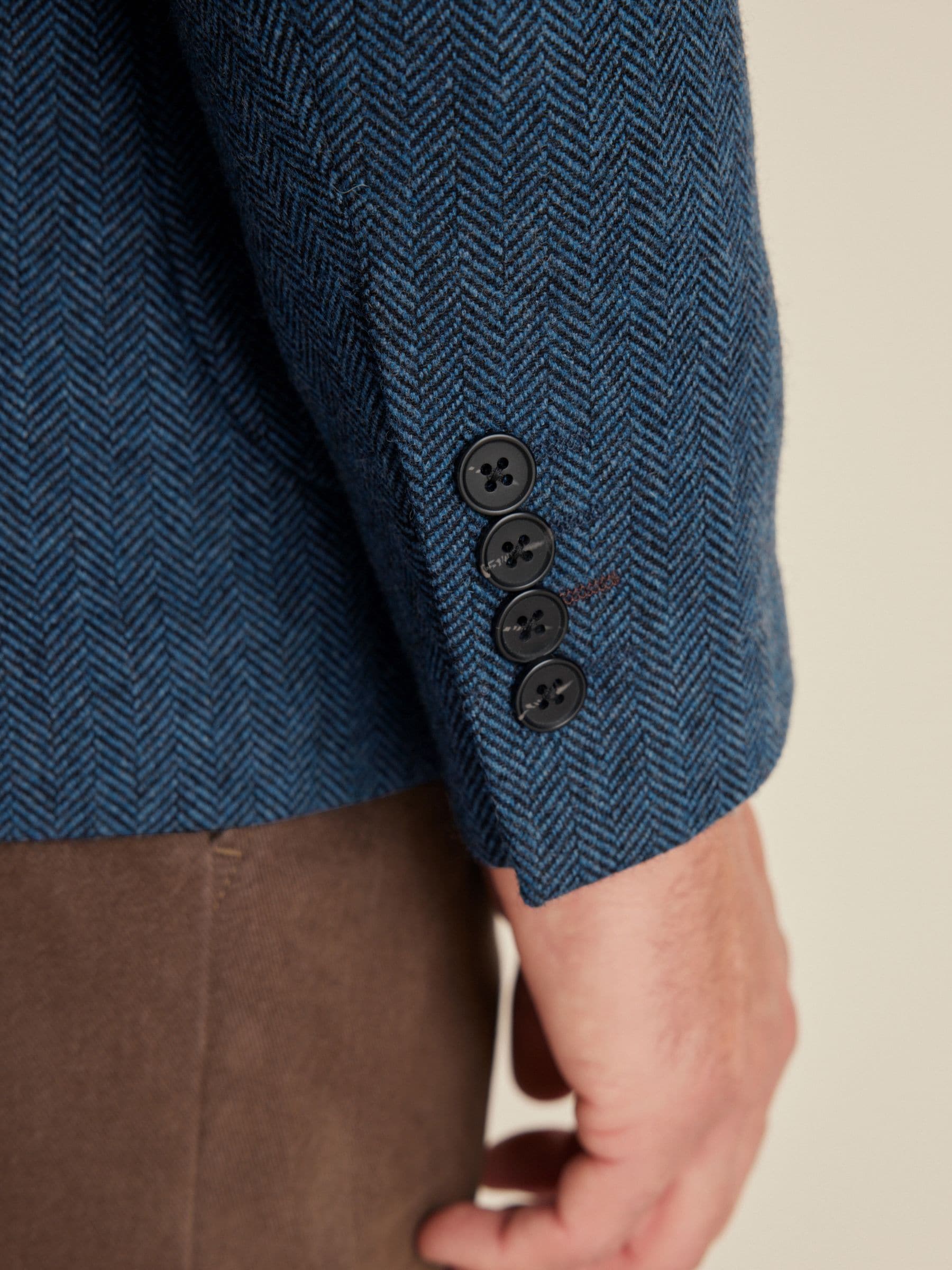 Buy Blue Slim Fit Wool Rich Herringbone Blazer from Next USA