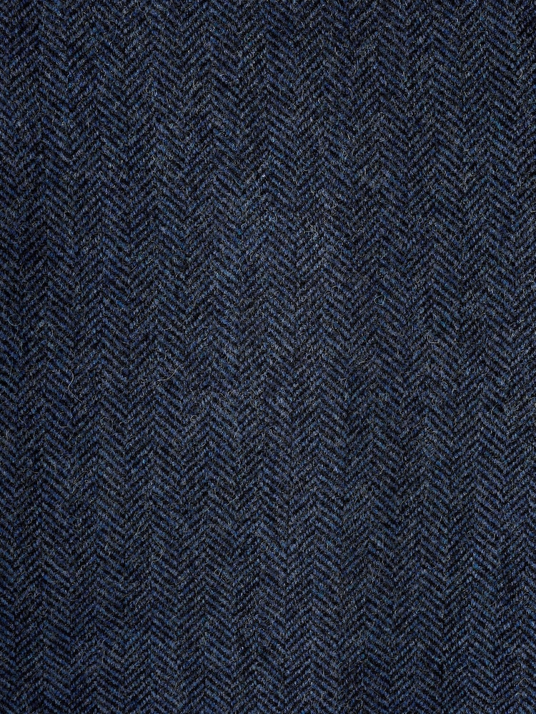 Blue Slim Fit Wool Rich Herringbone Blazer - Image 8 of 11