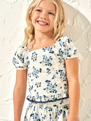 Angel & Rocket Cream Pia Woven Shirred Back Top - Image 1 of 7