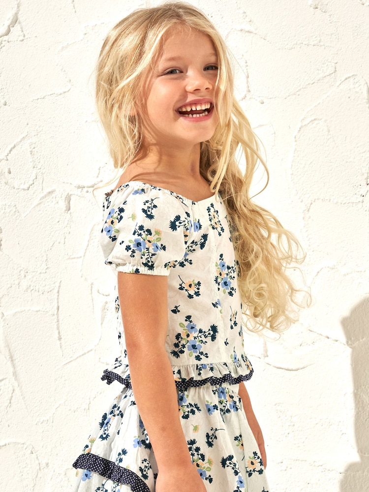 Angel & Rocket Cream Pia Woven Shirred Back Top - Image 2 of 7
