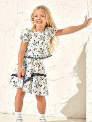 Angel & Rocket Cream Pia Woven Shirred Back Top - Image 3 of 7