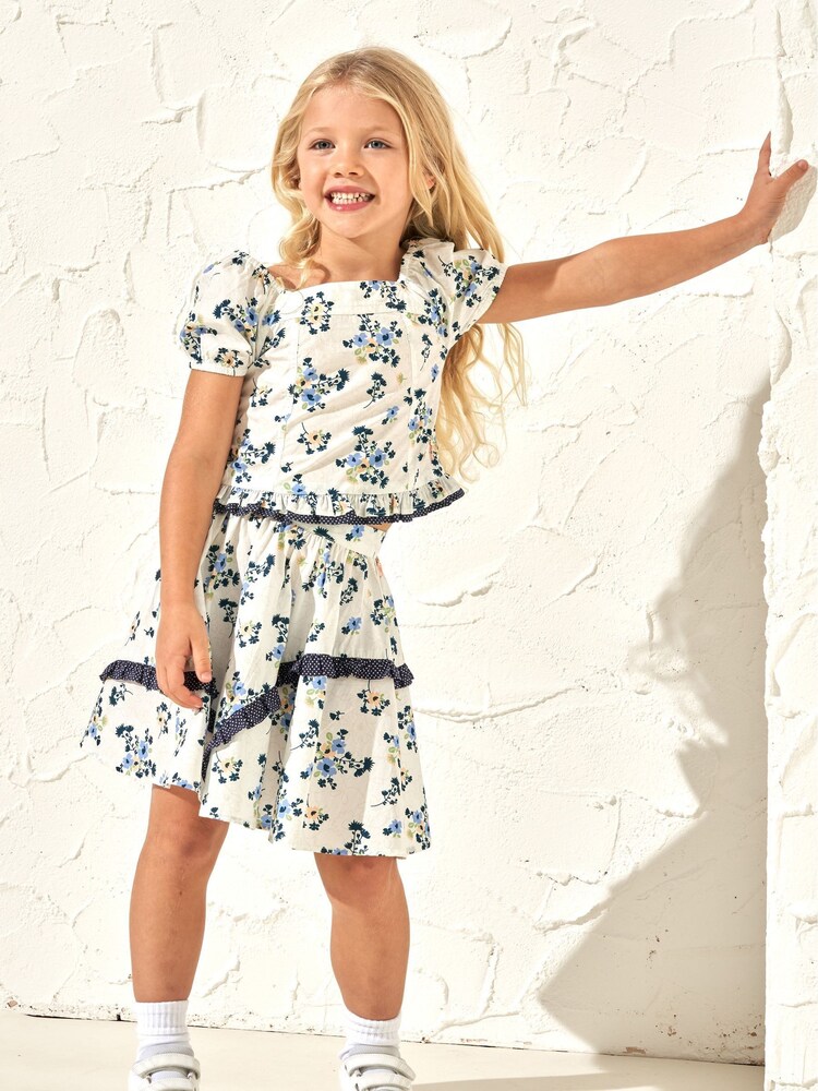 Angel & Rocket Cream Pia Woven Shirred Back Top - Image 3 of 7