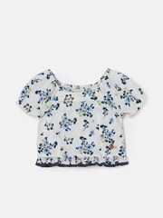 Angel & Rocket Cream Pia Woven Shirred Back Top - Image 5 of 7