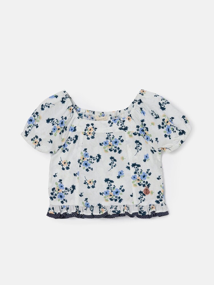 Angel & Rocket Cream Pia Woven Shirred Back Top - Image 5 of 7