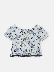 Angel & Rocket Cream Pia Woven Shirred Back Top - Image 6 of 7