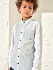 Angel & Rocket Blue Chase Panelled 100% Cotton Shirt - Image 2 of 6
