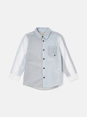 Angel & Rocket Blue Chase Panelled 100% Cotton Shirt - Image 4 of 6