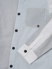 Angel & Rocket Blue Chase Panelled 100% Cotton Shirt - Image 6 of 6