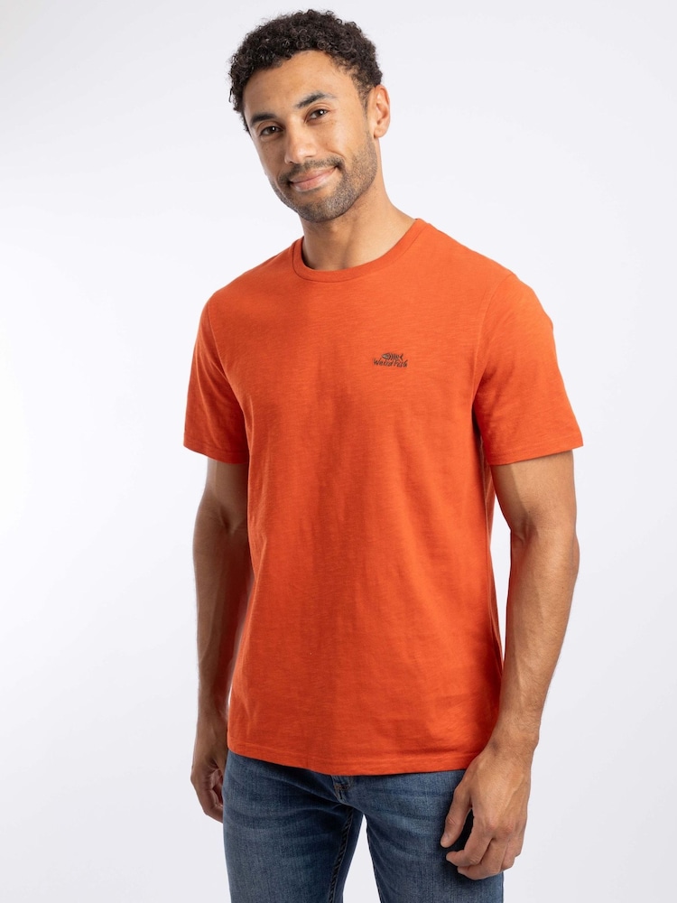 Weird Fish Orange Fished Branded Cotton T-Shirt - Image 1 of 4 Weird Fish Orange Fished Branded Cotton T-Shirt - Image 1 of 4