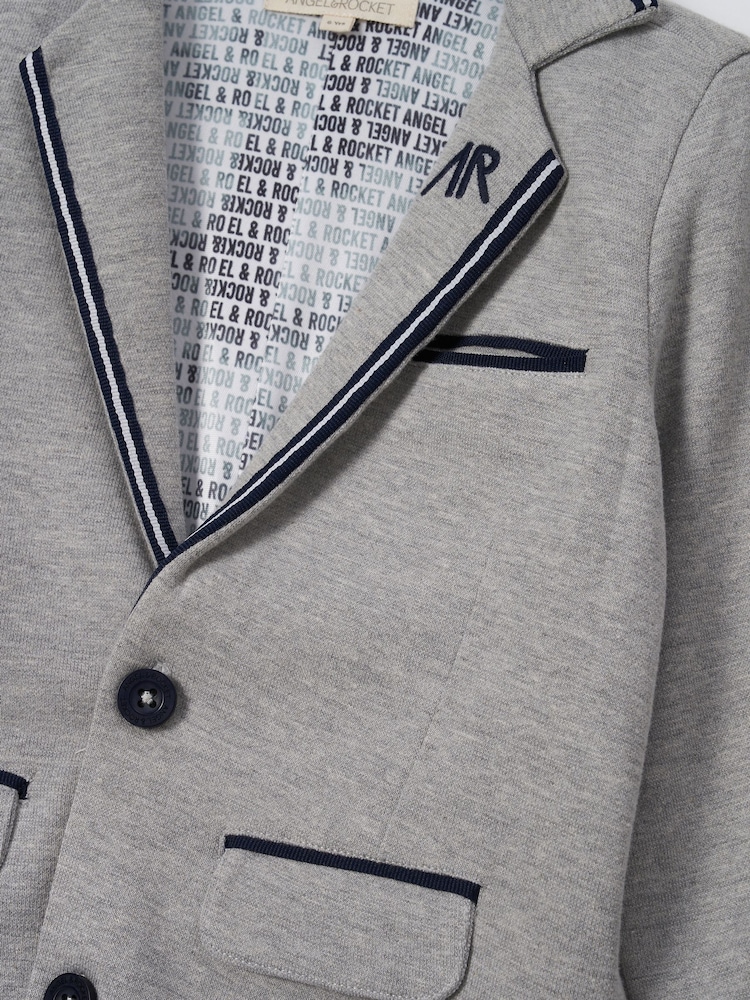 Angel & Rocket Grey Ashton Tailored Jersey Blazer - Image 6 of 6
