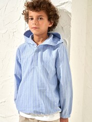 Angel & Rocket Blue 100% Cotton Leo Stripe Hoodie - Image 1 of 6