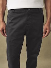 Schwarz - Premium Gewaschene Stretch Chinos Hose in schmaler Passform​​​​​​​ - Bild 5 von 11