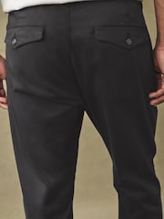 Schwarz - Premium Gewaschene Stretch Chinos Hose in schmaler Passform​​​​​​​ - Bild 6 von 11