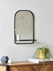Black Small Shelf Wall Mirror - Image 2 of 5