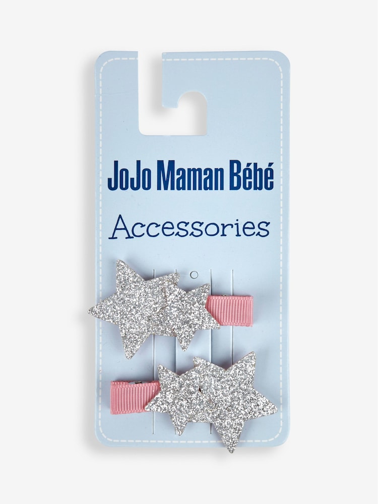 Набор из 2 заколок с блестками в виде звезд JoJo Maman Bébé - Image 2 of 2