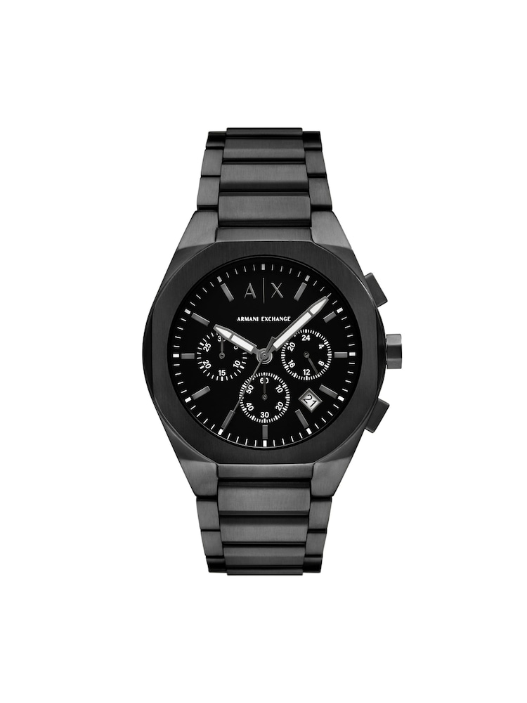 Armani Exchange Black Sync Chronograph Stainless Steel Watch - Image 1 of 5 Armani Exchange Black Sync Chronograph Stainless Steel Watch - Image 1 of 5