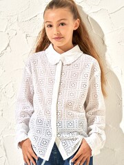 Angel & Rocket White Broderie Marcella Shirt - Image 1 of 6