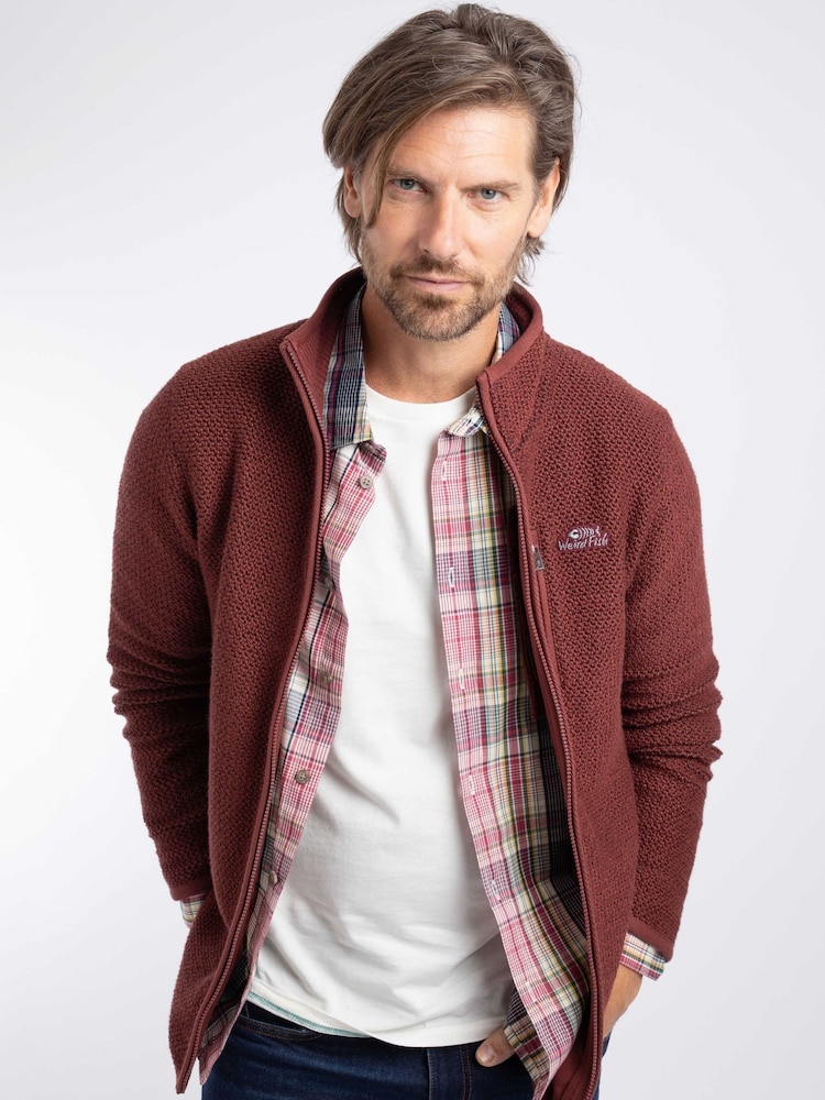 Weird Fish Red Transom Full Zip Macaroni Jacket - Image 1 of 8
