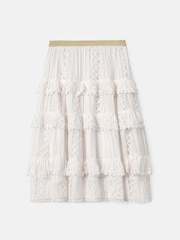 Angel & Rocket Cream Annabelle Lace Ruffle Skirt - Image 5 of 7
