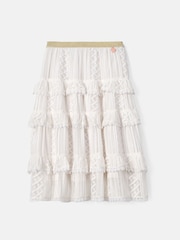 Angel & Rocket Cream Annabelle Lace Ruffle Skirt - Image 6 of 7