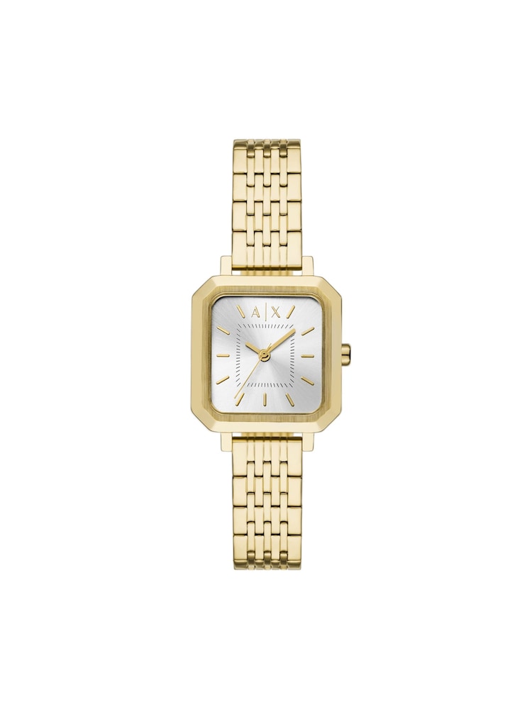Armani Exchange Gold Tone Three-Hand Stainless Steel Watch - Image 1 of 5 Armani Exchange Gold Tone Three-Hand Stainless Steel Watch - Image 1 of 5