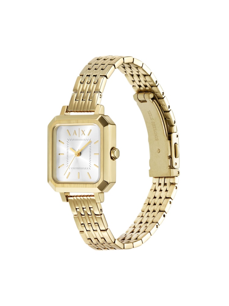 Armani Exchange Gold Tone Three-Hand Stainless Steel Watch - Image 2 of 5 Armani Exchange Gold Tone Three-Hand Stainless Steel Watch - Image 2 of 5