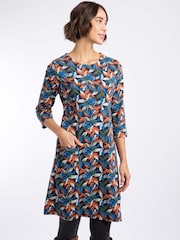 Weird Fish Orange Starshine Cotton Printed Jersey Dress - Image 3 of 7