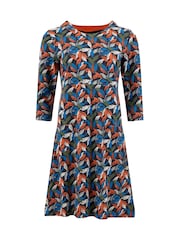 Weird Fish Orange Starshine Cotton Printed Jersey Dress - Image 6 of 7