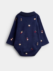JoJo Maman Bébé 聖誕刺繡嬰兒包屁衣 - 圖片 2/4