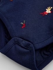 JoJo Maman Bébé 聖誕刺繡嬰兒包屁衣 - 圖片 3/4