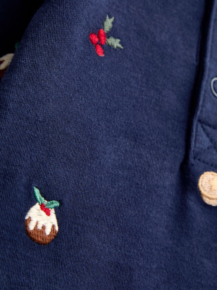 JoJo Maman Bébé 聖誕刺繡嬰兒包屁衣 - 圖片 4/4 JoJo Maman Bébé 聖誕刺繡嬰兒包屁衣 - 圖片 4/4