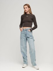 Superdry Geripptes figurbetontes Oberteil mit langen Ärmeln - Bild 2 von 3