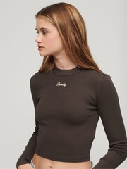 Superdry Geripptes figurbetontes Oberteil mit langen Ärmeln - Bild 3 von 3