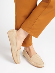 Jones Bootmaker Cream Leather Moccasins - Image 1 of 6