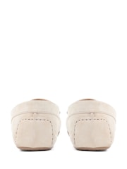 Jones Bootmaker Cream Leather Moccasins - Image 4 of 6